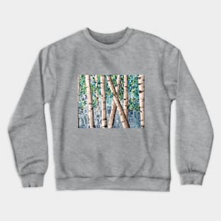 Birch Trees on an Abstract Background Crewneck Sweatshirt